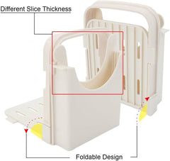 Foldable & Adjustable Bread Slicer Guide for Homemade Toast Cutter Sandwich Maker Loaf Cutter Machine With Cutting Guide (White)
