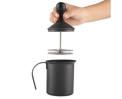 Stainless Steel Manual Double Mesh Milk Frother, Foam Maker for Coffee Decoration (400ml)