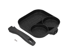 3-in-1 Non-Stick Egg Frying Pan, Fried Egg, Steak & Sausage Cooker