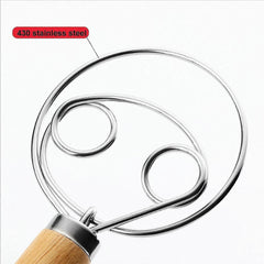 Set of 2 Bread Dough Whisks - Danish Dough Mixer Hand Stirrer