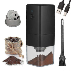 Portable Electric Coffee Grinder - USB Rechargeable, Adjustable Grind, 1300mAh Battery