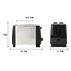 2-Slice Wide Slot Stainless Steel Toaster, Home Breakfast Machine