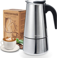 Stainless Steel Italian Moka Pot 300ml Espresso Maker Induction Compatible