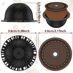 5Pcs Reusable Vertuo Coffee Pods with 2 Silicone Lids Spoon and Cleaning Brush