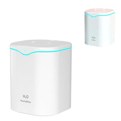 2L USB Double Spray Humidifiers with Colorful Light Cool Mist Ultrasonic Steam Air Humidifier White