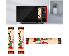 3Pcs Christmas Refrigerator Microwave Oven Door Handle Cover Sleeve Decoration
