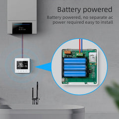 WiFi Wireless Smart Thermostat - For Water/Gas Boilers, LCD Screen, Programmable, Low Power Consumption