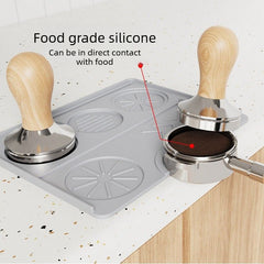 Multi Function Silicone Coffee Tamping Mat Non Slip Espresso Tamper Pad Coffee Machine Accessories-Gray