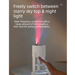 Star Projector Air Humidifier, Suitable for Home and Car Use - White