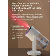 Star Projector Air Humidifier, Suitable for Home and Car Use - White
