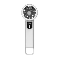 Portable Handheld Turbo Mini Fan Digital Display 199 Speed Adjustable Silent Pocket Fan for Outdoor Travel-white