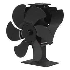 6 Blades Heat Powered Stove Fan High Temperature Resistance Self Starting Wood Burning Stove Fireplace Fan Black Diameter 152mm
