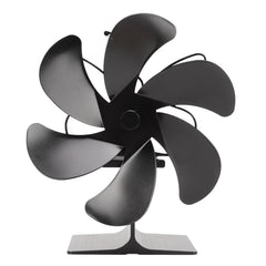 6 Blade Stove Eco Fan Black Self Starting High Temperature Resistance Energy Efficiency Heat Powered Fan for Home