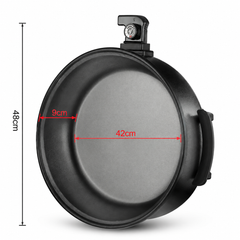Electric Pizza Pan with Non-Stick Surface and Glass Lid, Adjustable Temperature Control for Home Baking and Grilling (Black)