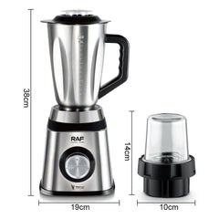 2-in-1 Electric Blender and Grinder with Stainless Steel Body, 1.5L Mixing Pitcher and Detachable Glass Mill for Juices, Smoothies, Coffee Beans, and Dry Ingredients – Compact Countertop Design with Ergonomic Handle for Everyday Home Kitchen Use (Silver)