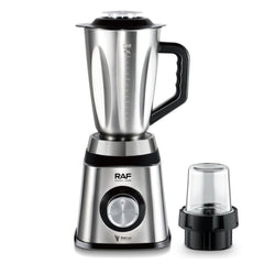 2-in-1 Electric Blender and Grinder with Stainless Steel Body, 1.5L Mixing Pitcher and Detachable Glass Mill for Juices, Smoothies, Coffee Beans, and Dry Ingredients – Compact Countertop Design with Ergonomic Handle for Everyday Home Kitchen Use (Silver)