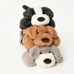 USB Heated Plush Dog Pillow – Soft Warm Stuffed Animal for Cozy Snuggling, Body Warmth & Relaxation at Home (Light Grey Schnauzer)