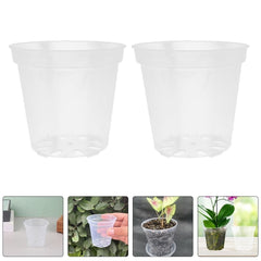 40pcs Clear Plastic Nursery Pots with Drainage Holes Transparent Orchid Pots for Home Gardening for Orchids Herbs Indoor Plants 3 Inch