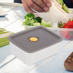 Compact Stainless Steel Lunch Boxes Plated Silver Stackable for Kitchen 2Pcs