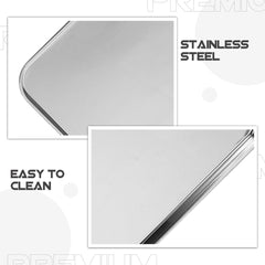 3pcs Stainless Steel Lasagna Pan Silver Rectangular Baking Cooking Chefs