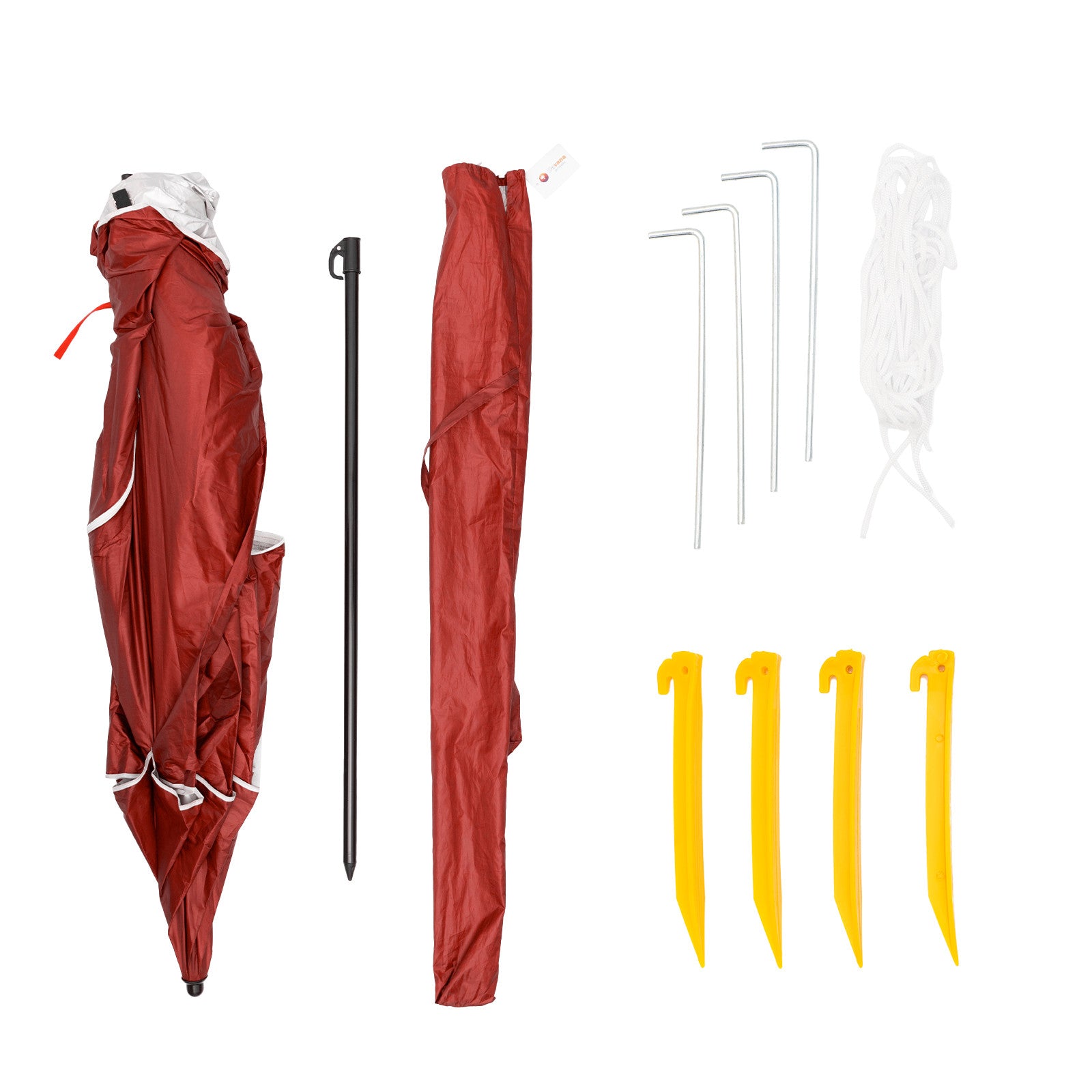 Havana Outdoors Beach Umbrella 2.4M Outdoor Garden Beach Portable Shade Shelter - Red-NT_Rural