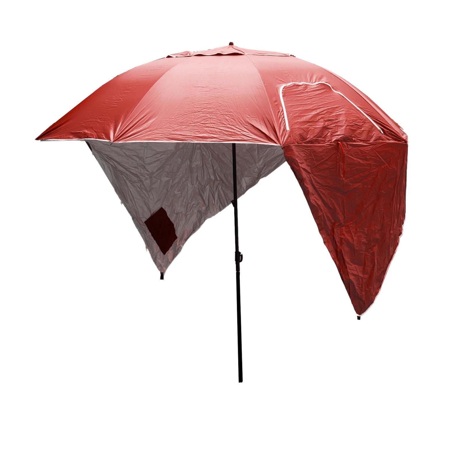 Havana Outdoors Beach Umbrella 2.4M Outdoor Garden Beach Portable Shade Shelter - Red-NT_Rural