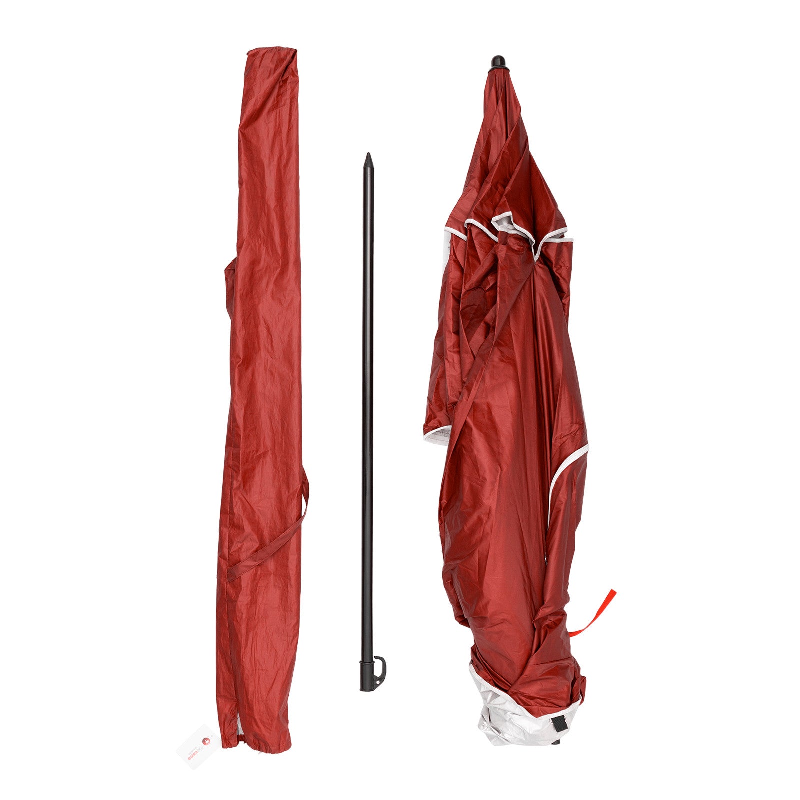 Havana Outdoors Beach Umbrella 2.4M Outdoor Garden Beach Portable Shade Shelter - Red-NT_Rural