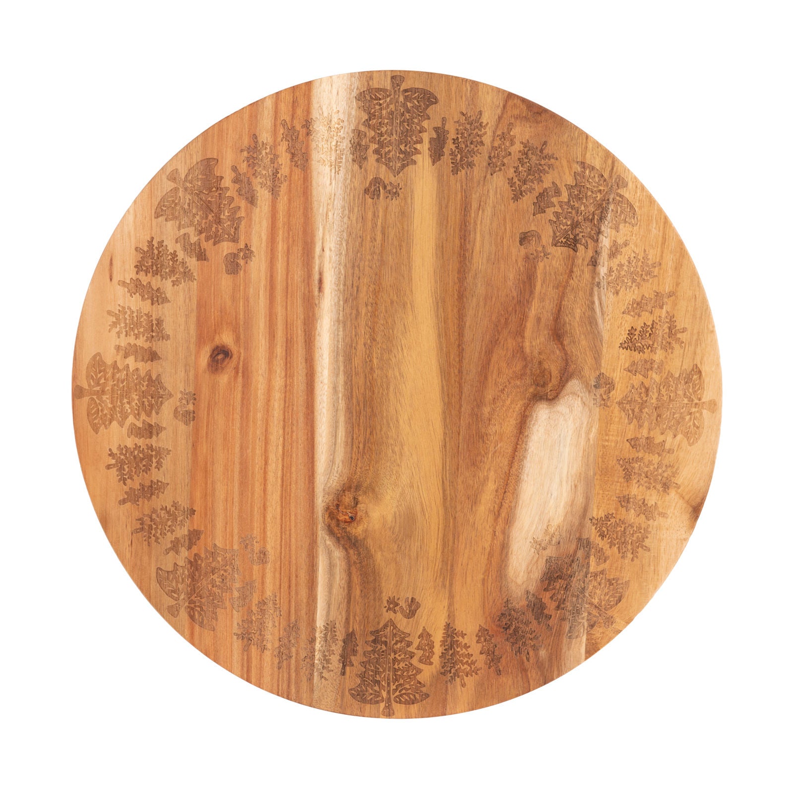 Bread and Butter 18 Inch Wooden Lazy Susan Tray - Trees-NT_Rural