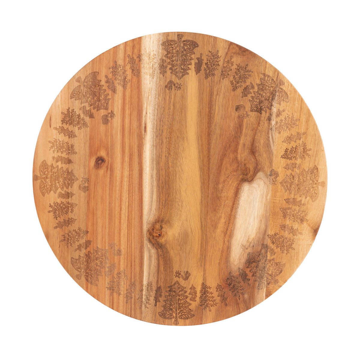 Bread and Butter 18 Inch Wooden Lazy Susan Tray - Trees-NT_Metro