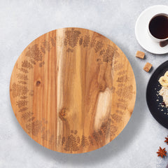 Bread and Butter 18 Inch Wooden Lazy Susan Tray - Trees-NT_Metro