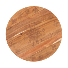 Bread and Butter 18 Inch Wooden Lazy Susan Tray - Wood Snowflake-VIC_Metro