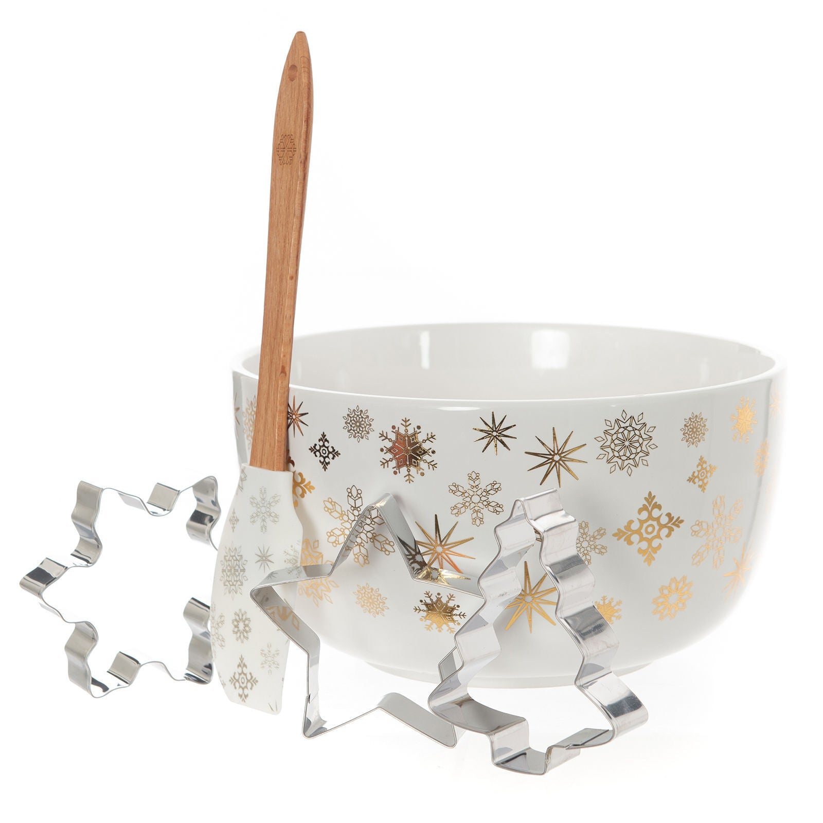 Bread and Butter Electroplate Snowflake Mini Mix Bowl Set - Gold-ACT