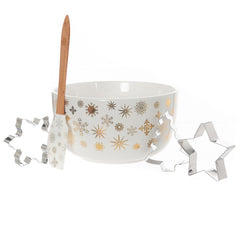 Bread and Butter Electroplate Snowflake Mini Mix Bowl Set - Gold-QLD_Metro