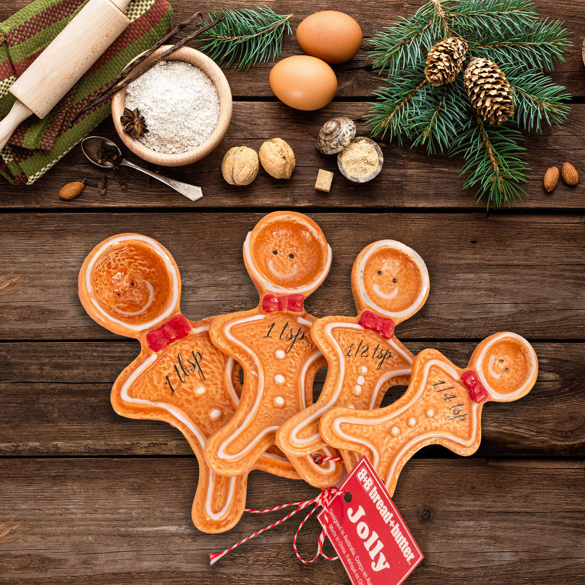 Bread and Butter Figurine Gingerbread Man Spoons 4 Pack-TAS_Metro