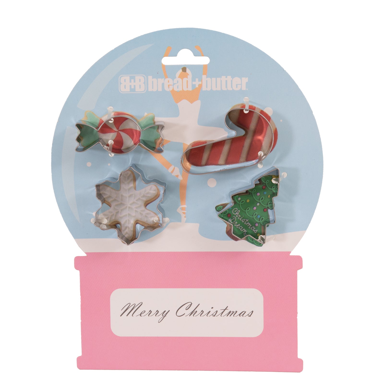 Bread and Butter Cookie Cutter - Snowglobe, Card, Tree, Candy Cane - 4 Pack-QLD_Metro