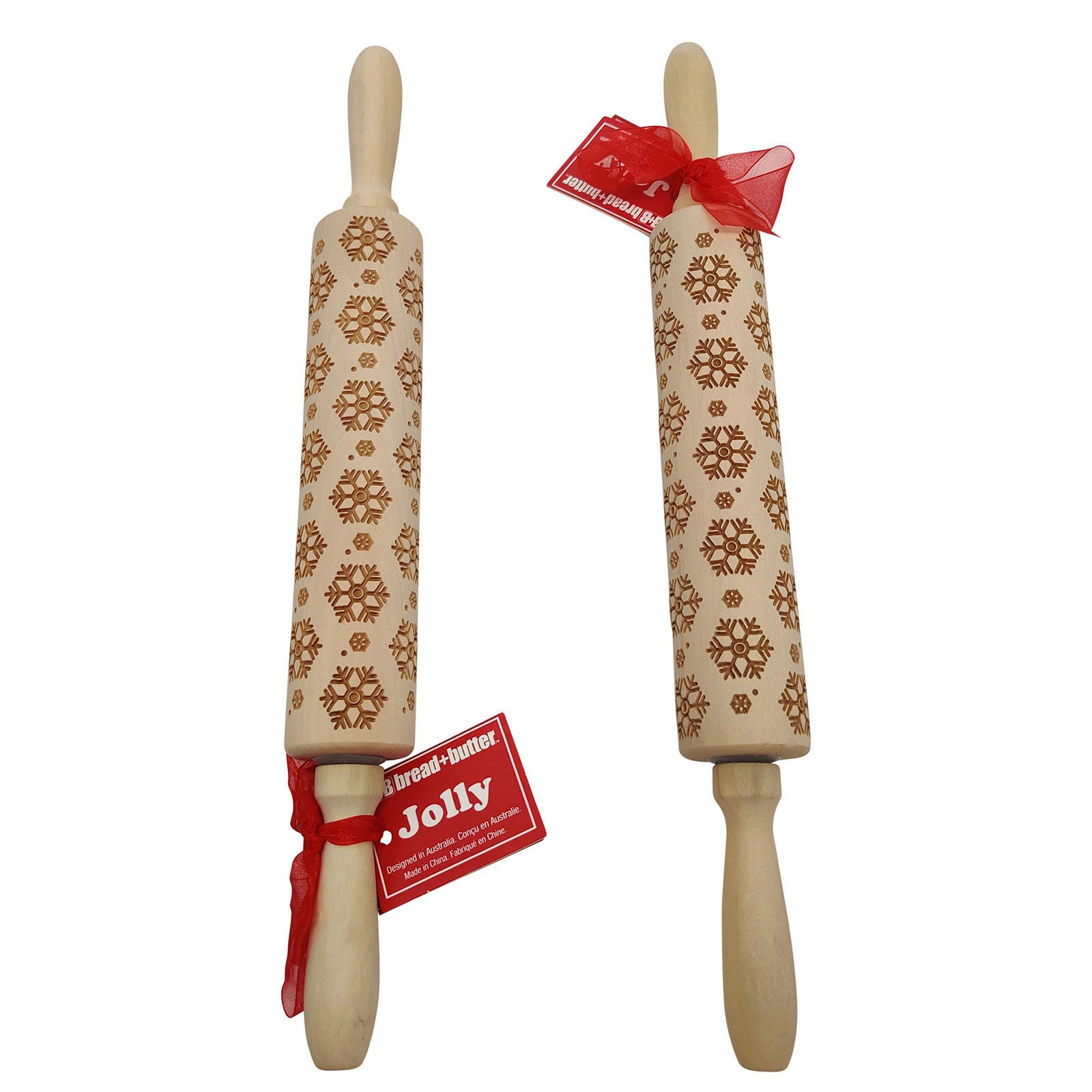 Bread and Butter Laser Etch Wooden Rolling Pin - Snowflake-QLD_Metro