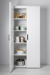 STOCKHOLM UNIVERSAL STORAGE CUPBOARD - SLIM SHAKER PANEL - DECO BLACK HANDLE-NSW_Rural