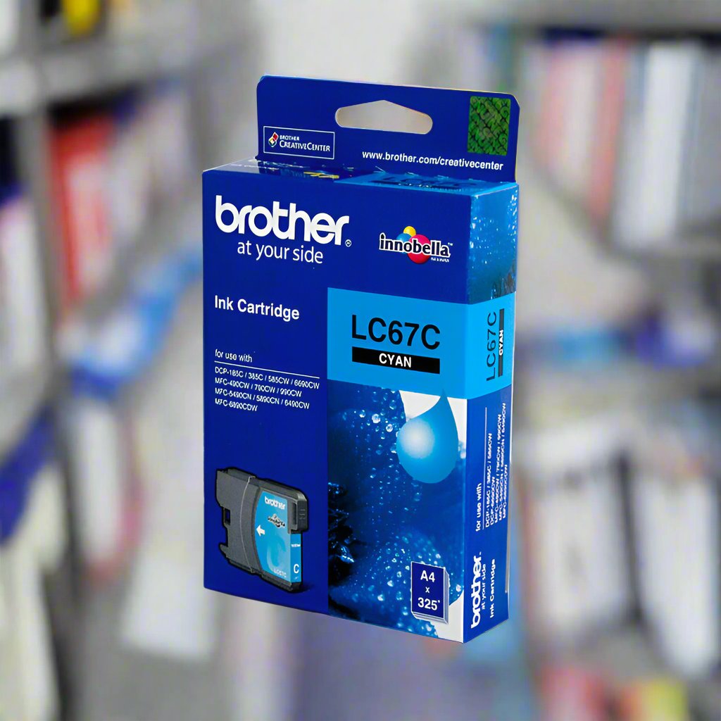 Brother LC-67C Cyan Ink Cartridge - to suit DCP-385C/395CN/585CW/6690CW/J715W, MFC-490CW/5490CN/5890CN/6490CW/6890CDW/790CW/795CW/990CW- up to 325 pages