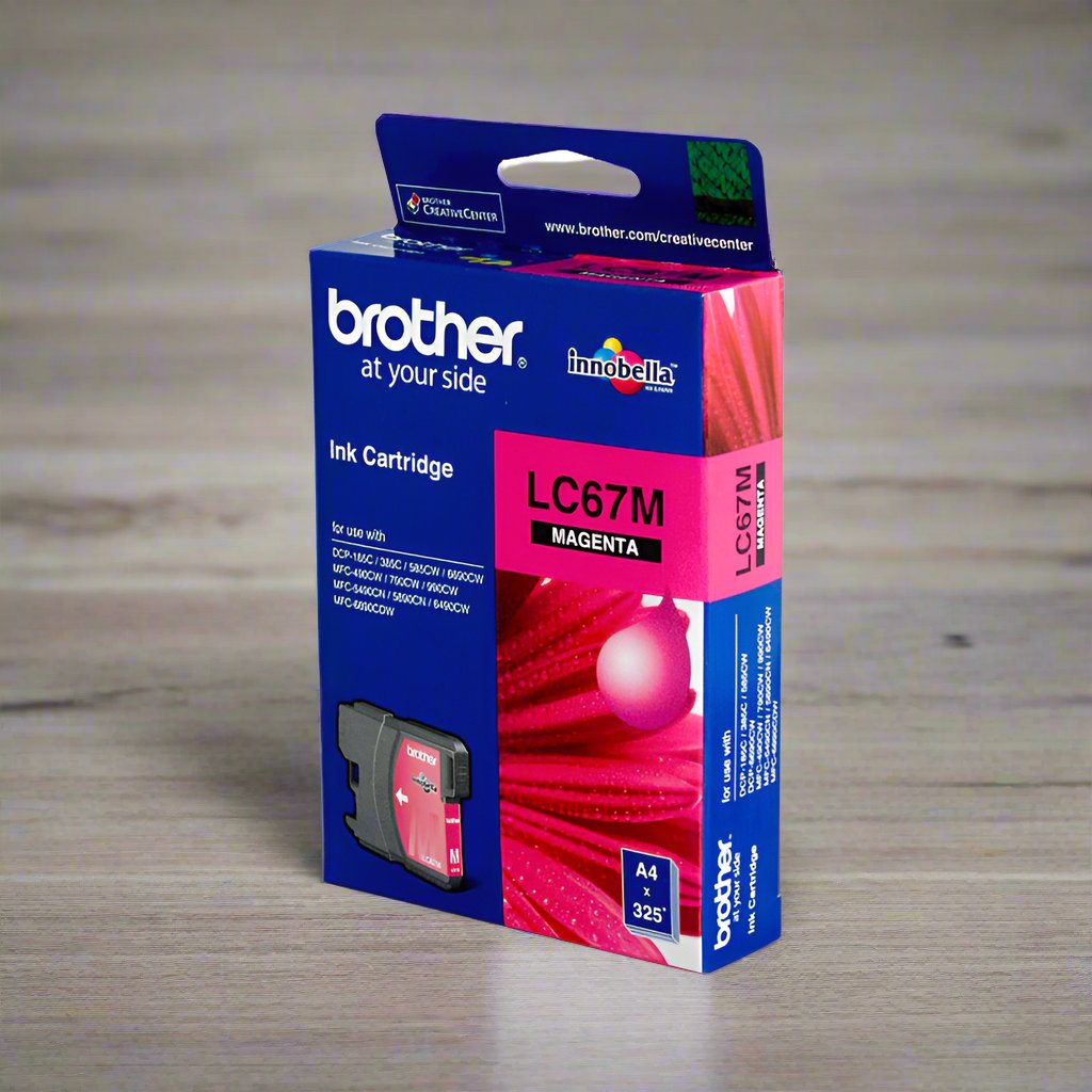 Brother LC-67M Magenta Ink Cartridge - to suit DCP-385C/395CN/585CW/6690CW/J715W, MFC-490CW/5490CN/5890CN/6490CW/6890CDW/790CW/795CW/990CW- up to 325 pages