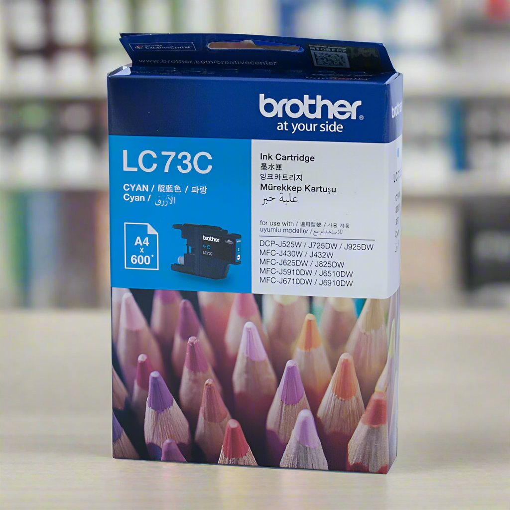 Brother LC-73C Cyan High Yield Ink - DCP-J525W/J725DW/J925DW, MFC-J6510DW/J6710DW/J6910DW/J5910DW/J430W/J432W/J625DW/J825DW - up to 600 pages