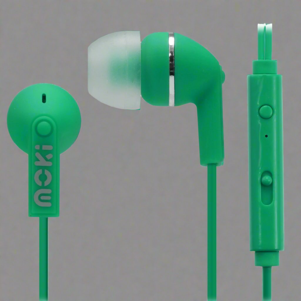 MOKI Noise Isolation + Mic Earbuds - Green