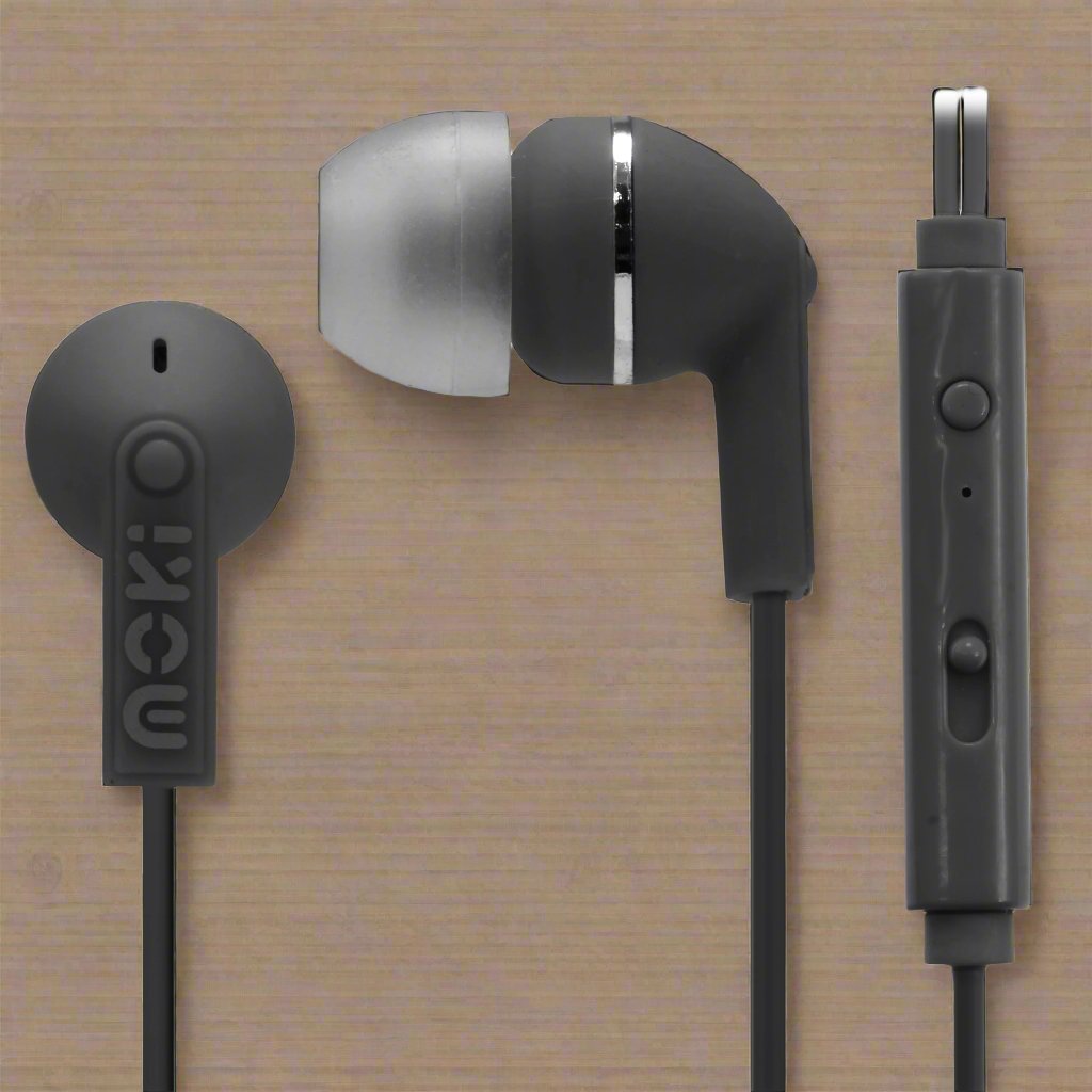 MOKI Noise Isolation Earbuds with microphone & control - BLACK