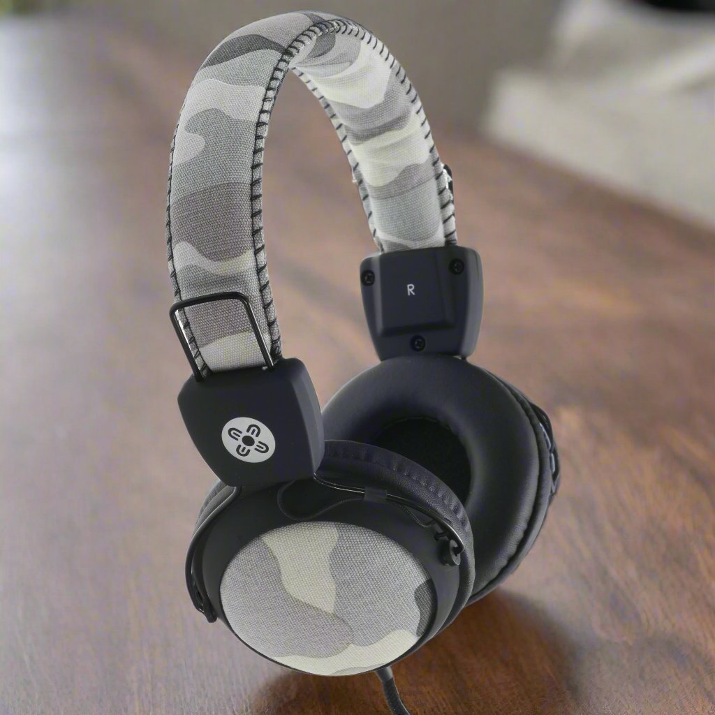 MOKI Camo In-line Mic Grey Headphones