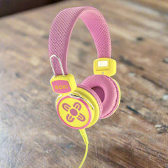 MOKI Kid Safe Volume Limited Pink & Yellow Headphones