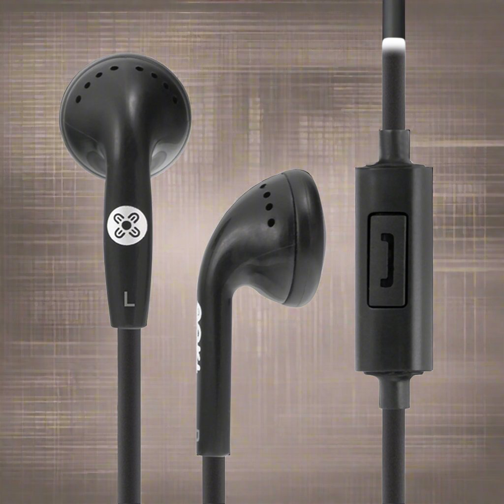 MOKI Stereo Earphones In-line Mic & Control Black