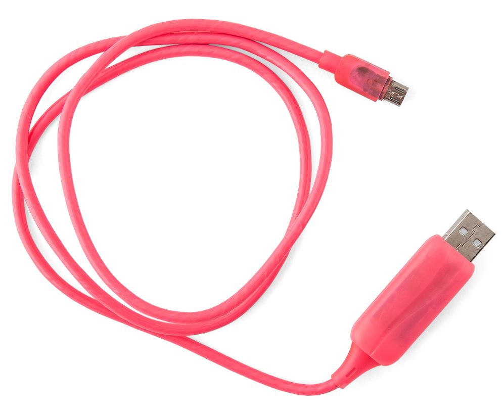 GENERIC 1m LED Light Up Visible Flowing Micro USB Charger Data Cable Pink Charging Cord for Samsung LG Android Mobile Phone