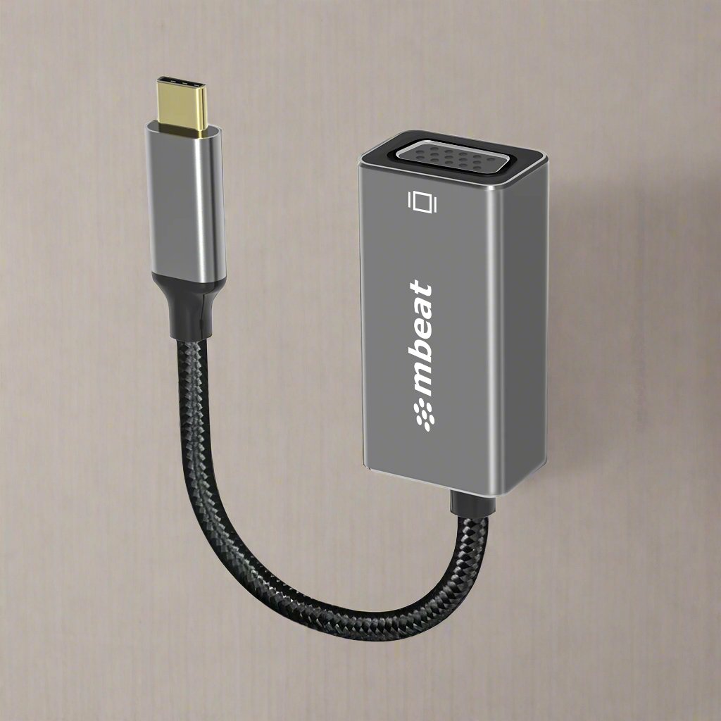 MBEAT Elite USB-C to VGA Adapter - Coverts USB-C to VGA Female Port, Supports up to1920ÌÑ1080@60Hz - Space Grey
