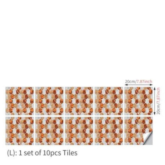 Imitation 3D Epoxy Tile Tic Tac Stickers Orange-ACT