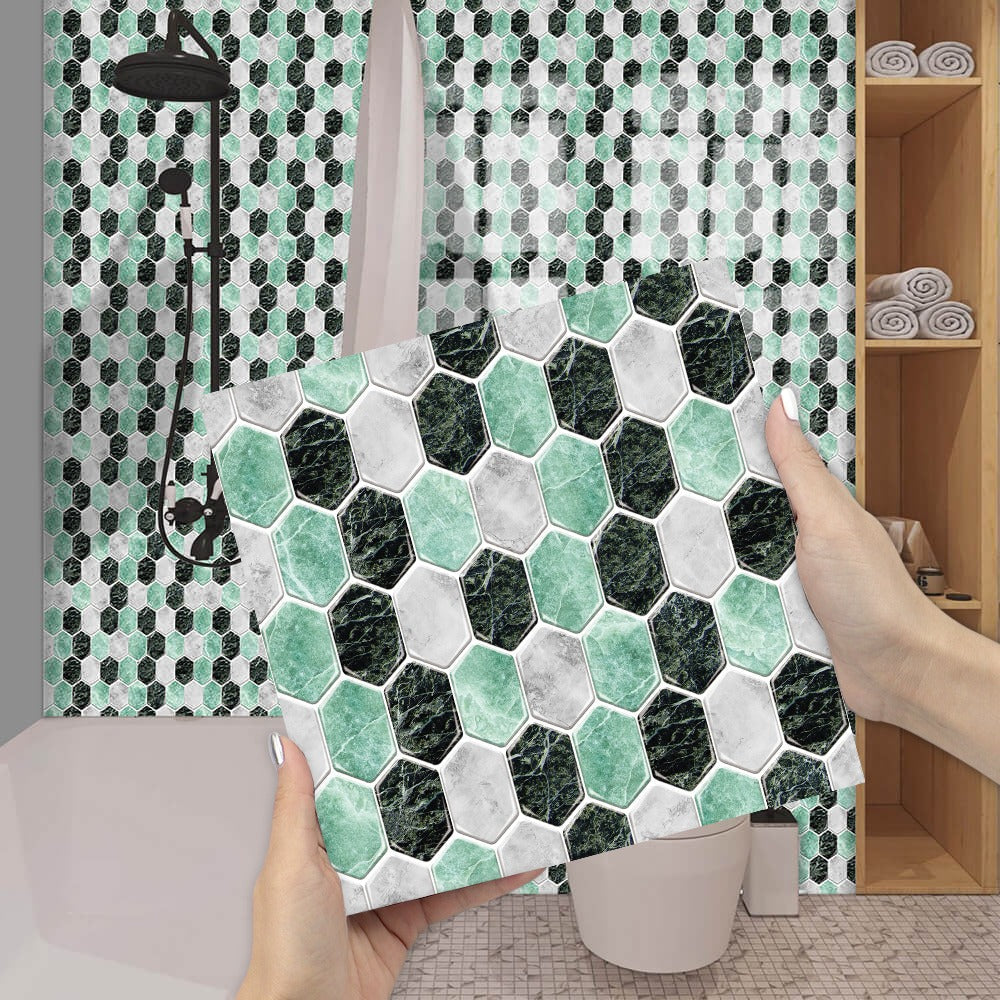 Imitation 3D Epoxy Tile Tic Tac Stickers Green-ACT