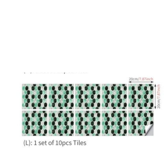 Imitation 3D Epoxy Tile Tic Tac Stickers Green-SA_Rural